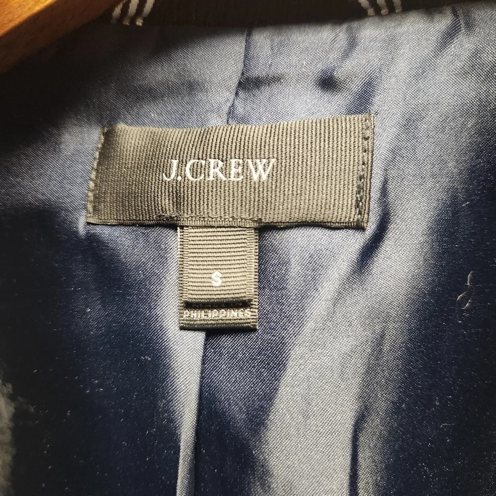 J.Crew Houndstooth Bomber Jacket Sz. S Preppy Wool